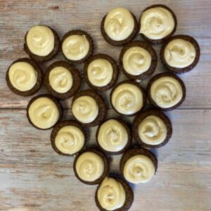 brownies with whipped caramel ganache