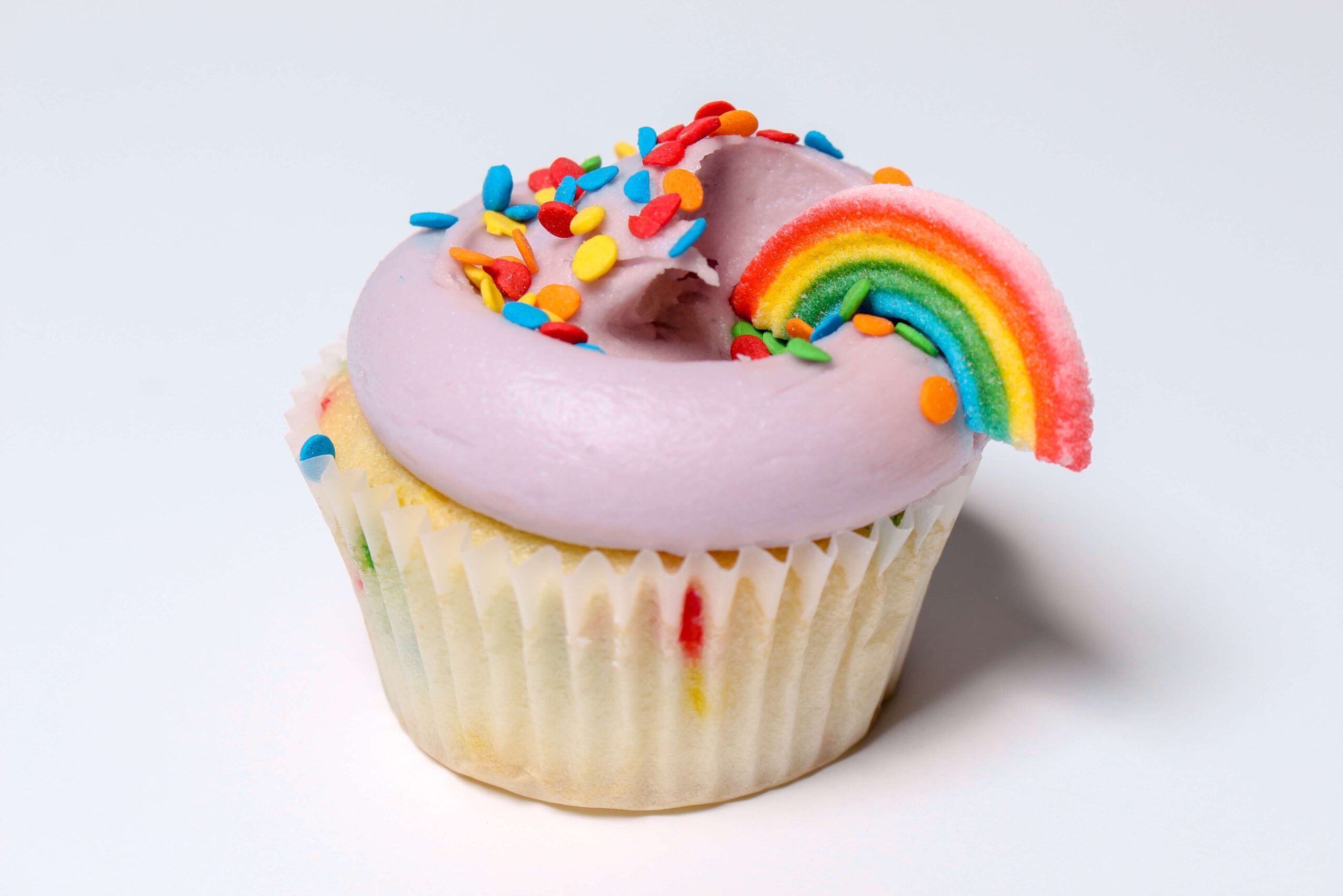 pretty rainbow candy fancy cupcake