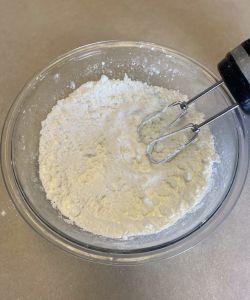 cream shortening and powdered sugar