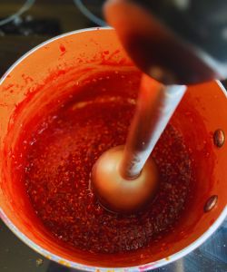 blend puree with immersion blender