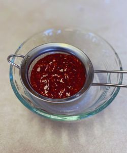 strain seeds out of raspberry puree