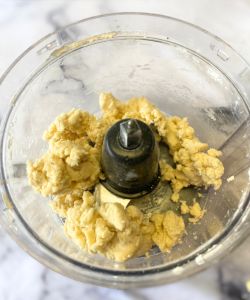 mixed dough in food processor