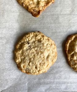 what your oatmeal chocolate chip with toffee cookie should look like fresh out of the oven