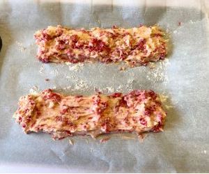 form dough into two loaves on prepared baking sheet