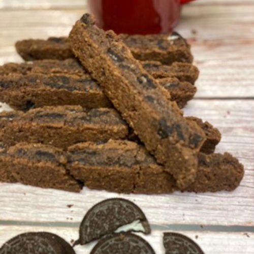 Oreo cookie biscotti