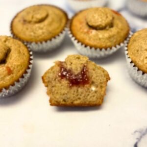 banana muffins filled with strawberry jam recipe