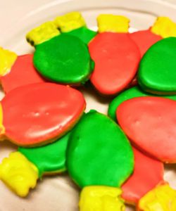 easy Christmas light cut-out cookies