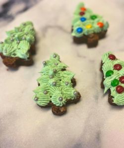 easy fancy Christmas tree brownies