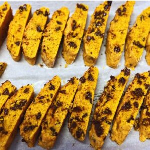 easy pumpkin chocolate chip biscotti