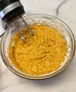 finished pumpkin coffee cake batter