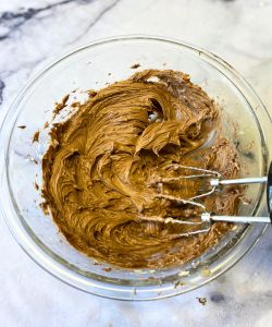 mix butter and nutella for nutella frosting