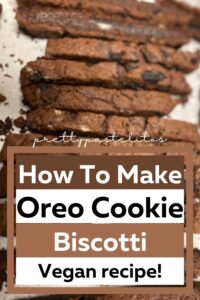 vegan dairy-free oreo biscotti recipe pin