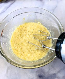 wet ingredients for banana cupcakes with nutella frosting