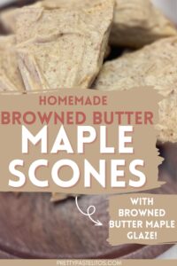 browned butter maples scones with browned butter maple glaze pin