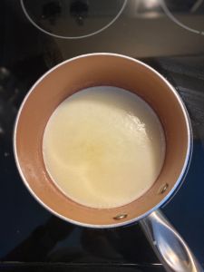 first, butter will froth as it browns