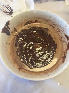 melted chocolate for ganache