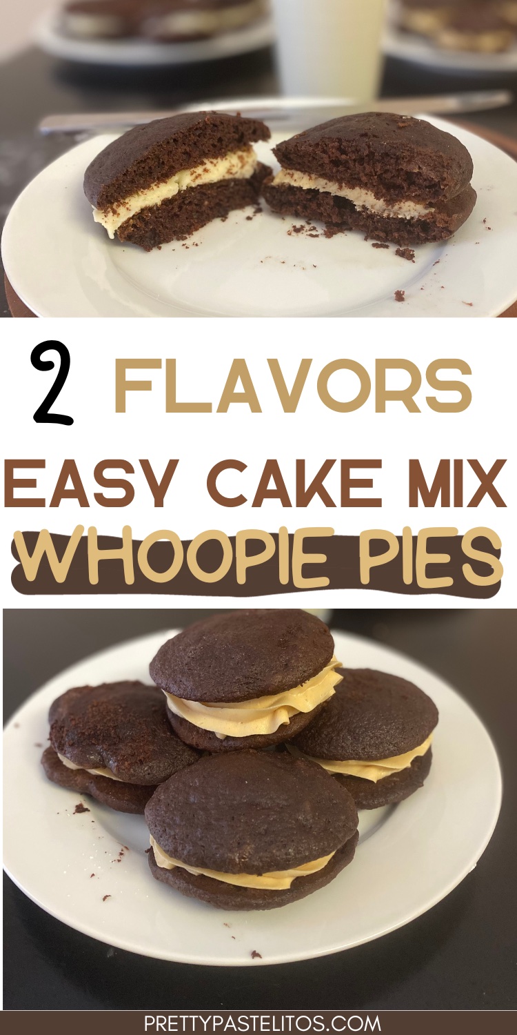 Whipping Up Delight Easy Cake Mix Whoopie Pies PrettyPastelitos   Easy Cake Mix Whoopie Pies From Cake Mix Peanut Butter And Vanilla Filling 2 