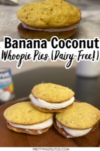 easy dairy-free banana coconut cream whoopie pies from a box mix recipe