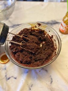 mix caramel sauce into chocolate cake crumbs for chocolate salted caramel cake pops