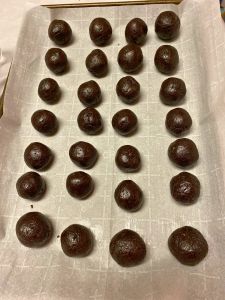 roll Oreo balls for reindeer shaped caramel Oreo balls