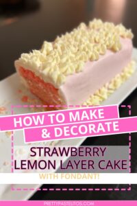 strawberry lemon rectangular layer decorated cake pin