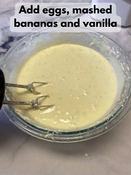 add eggs, bananas and vanilla