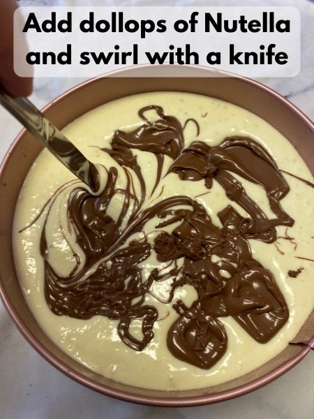 swirl Nutella with cheesecake batter