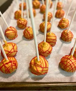 decorated salted caramel apple cake pops