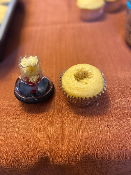 remove center from cupcake with cupcake corer