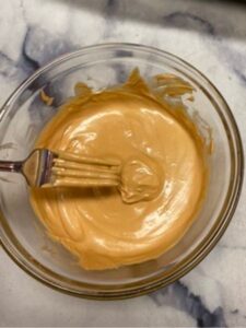 use a fork to coat in salted caramel