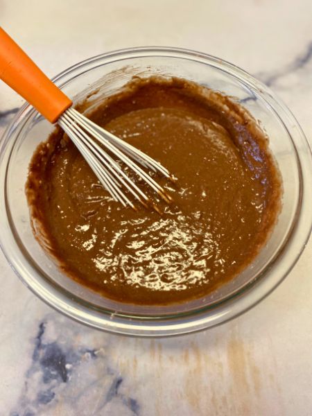 mix vegan chocolate cake batter