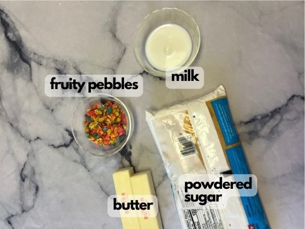 ingredients for fruity pebbles frosting