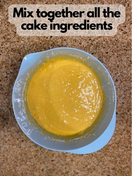 mix together cake ingredients