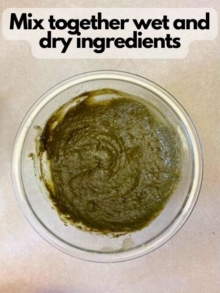 mix wet and dry ingredients