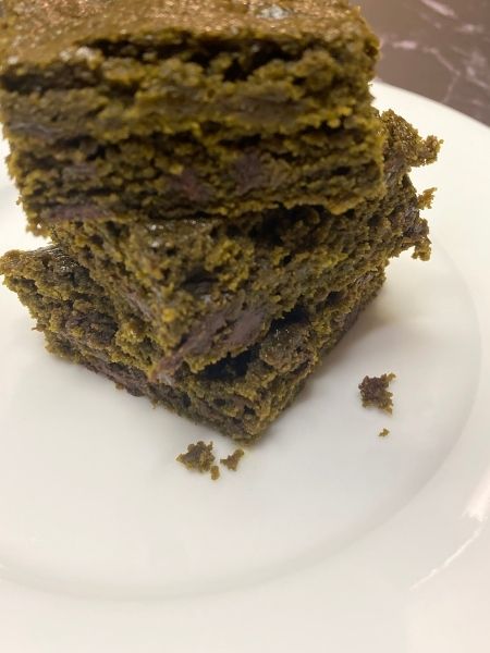 matcha brownies finished