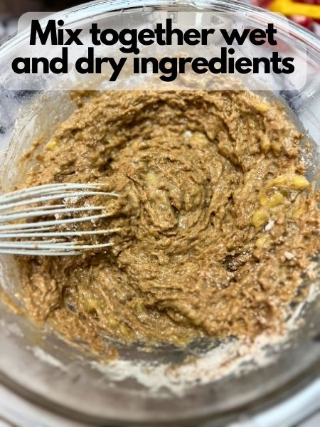 add dry ingredients to wet ingredients