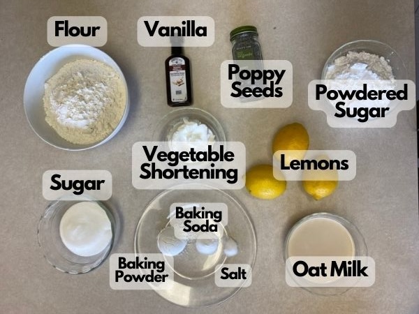 vegan lemon poppy seed scones ingredients