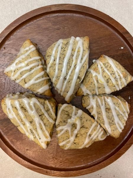 vegan lemon poppy seed scones