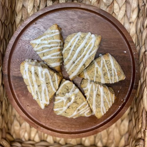 vegan lemon poppy seed scones