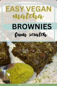 vegan matcha brownies recipe pin