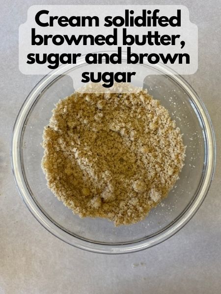 cream browned butter, sugar and brown sugar