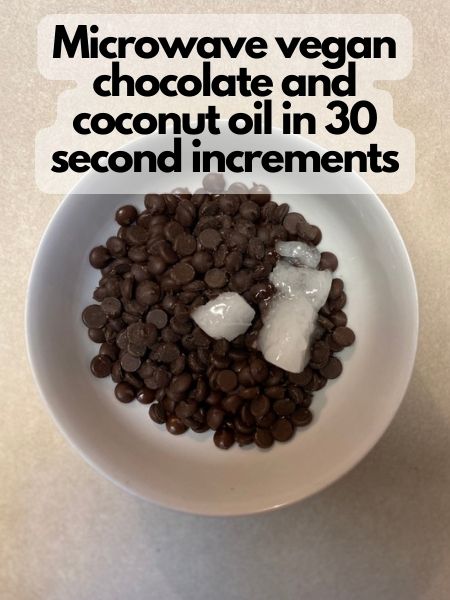 vegan chocolate chips and coconut oil