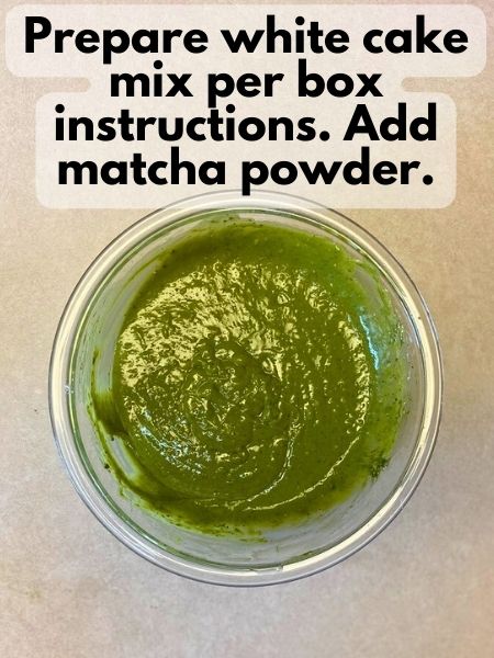 prepare matcha cake batter