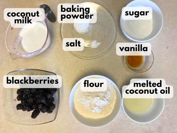 vegan blackberry muffin ingredients