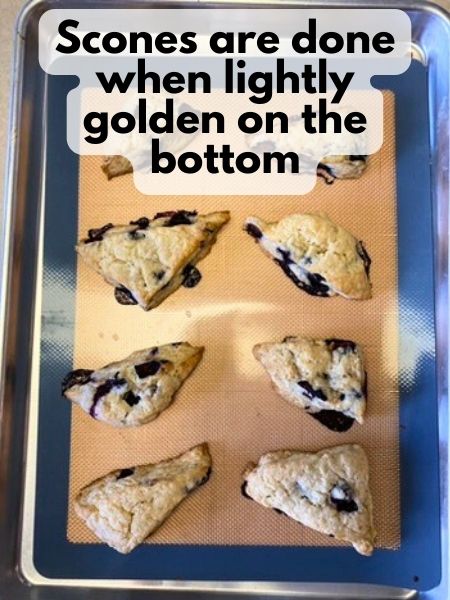 Scones are done when lightly golden on the bottom