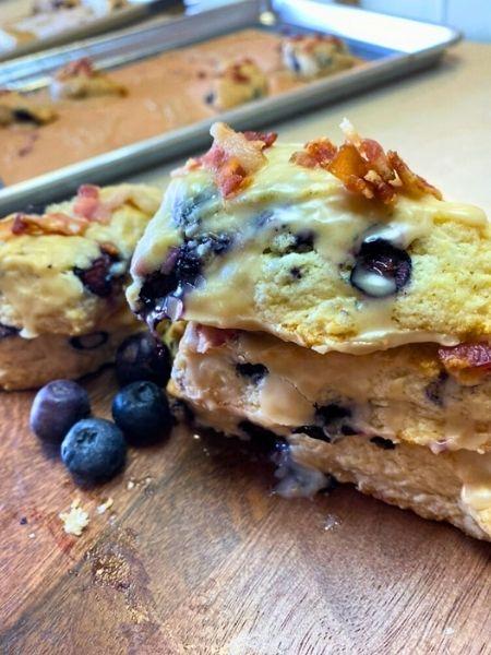 Blueberry maple bacon scones