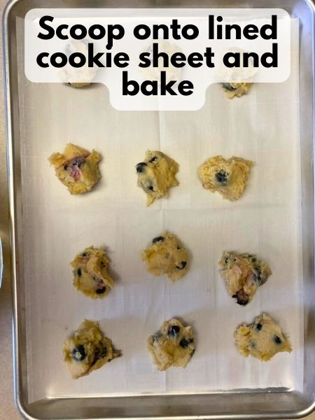 place cookie dough in rounds on cookie sheet and bake