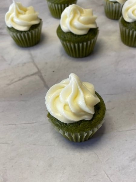 finished mini matcha cupcakes