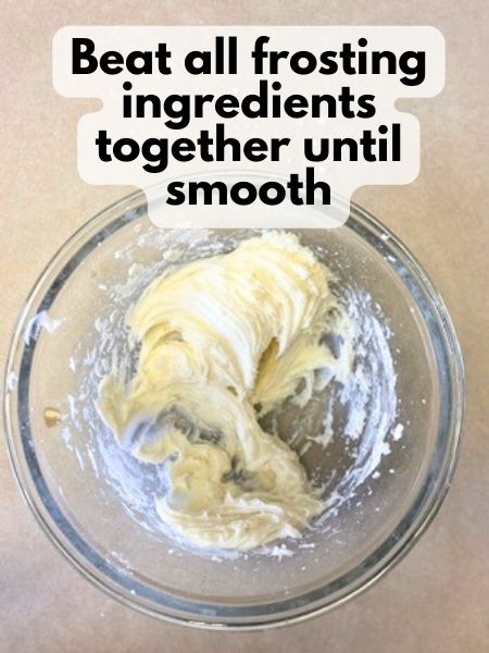 beat together all cream cheese frosting ingredients