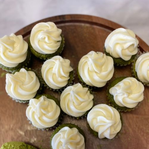 mini matcha cupcakes